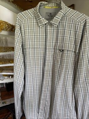 Wrangler Retro Plaid Button-Down Shirt - Gray/Cream